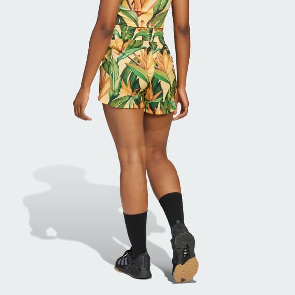 Gul adidas x FARM Rio Pacer shorts