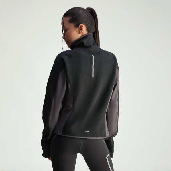 Svart adidas By Stella McCartney CLIMAWARM Running Full-Zip Mellanlag