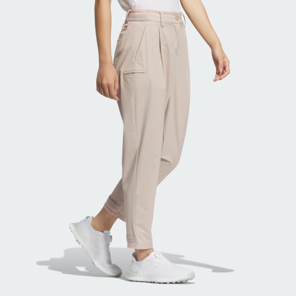 Brown Lightweight Stretch Cargo Ankle Pants