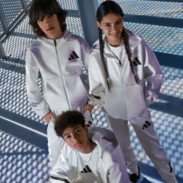 ホワイト ジャケット LIVE WITH HOOPS 南家 adidas Z.N.E. Full-Zip Hooded Track Jacket - White | adidas