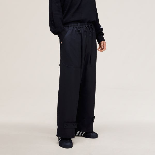 Zwart Y-3 SPORT UNIFORM WIDE LEG BROEK