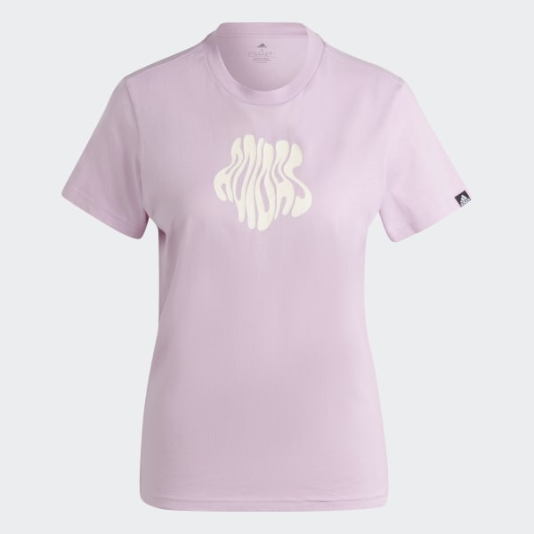Morado Camiseta Floral Estampada