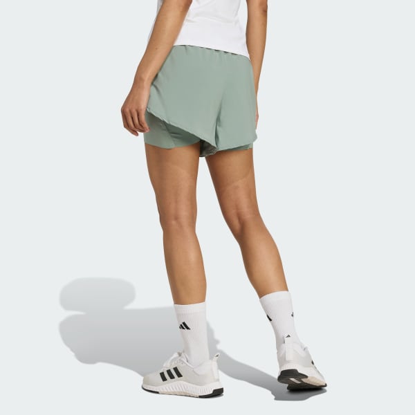 สีเขียว กางเกงขาสั้นดีไซน์ทูอินวัน Designed for Training