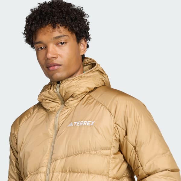 adidas Terrex Xperior CLIMAWARM+ Down Hooded Jacket - Brown | Free