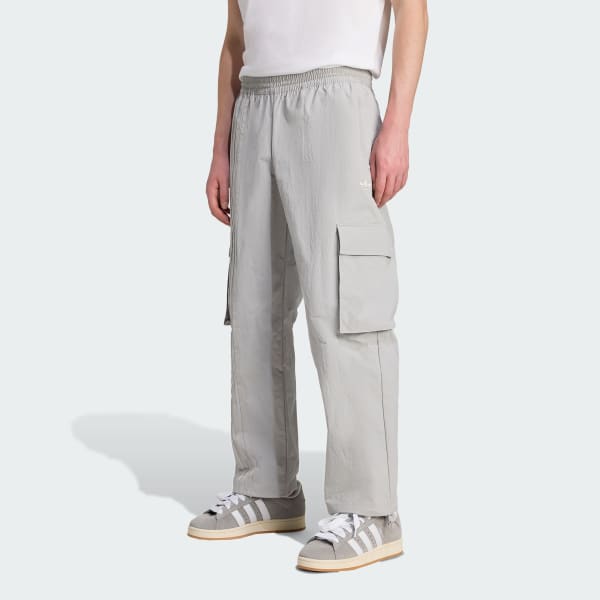 Abu-abu Celana Cargo Front Stripes Woven