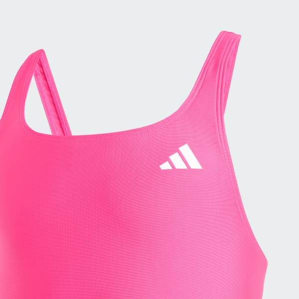 Rose Maillot de bain pour enfants avec dos en V