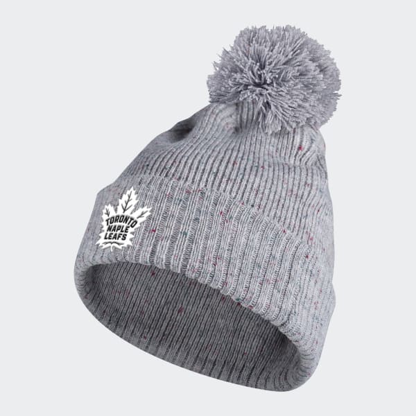 gris Bonnet moucheté à revers et pompon Leafs
