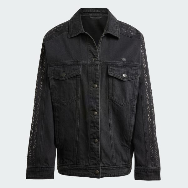 ジャケット ADIDAS Denim Rhinestone Jacket 5FT2327 Adidas Atlanta Rhinestone Denim Jacket | Black | FARFETCH TH