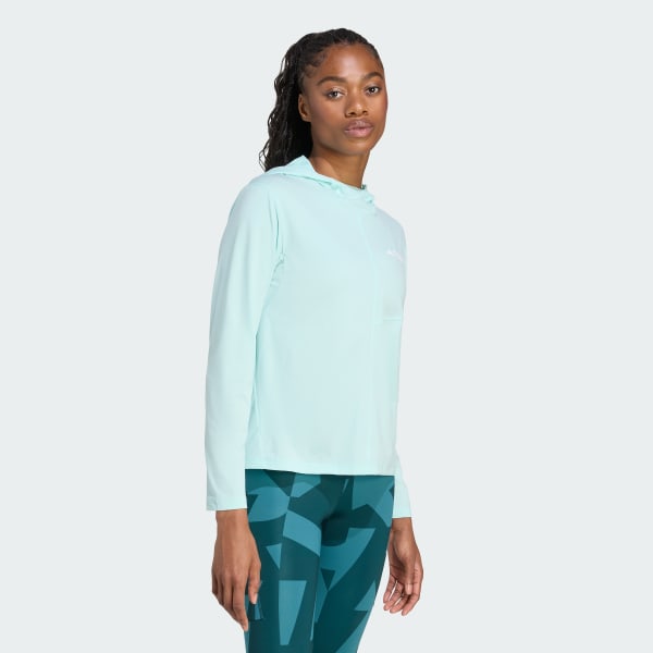 adidas Terrex Multi Climacool Hooded Long Sleeve Top - Turquoise