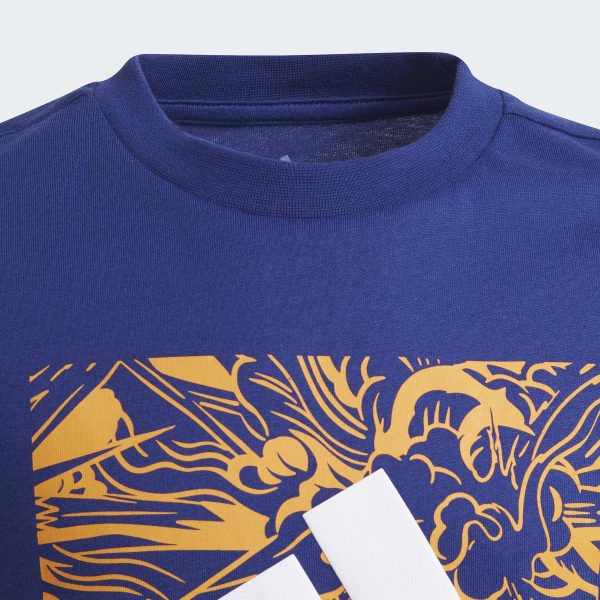 Azul Camiseta Estampada