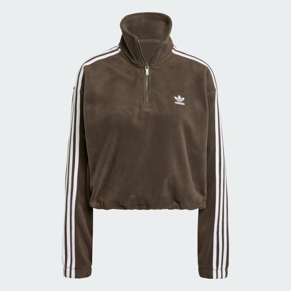 Green Polar Fleece 1/2 Zip Loose Sweatshirt