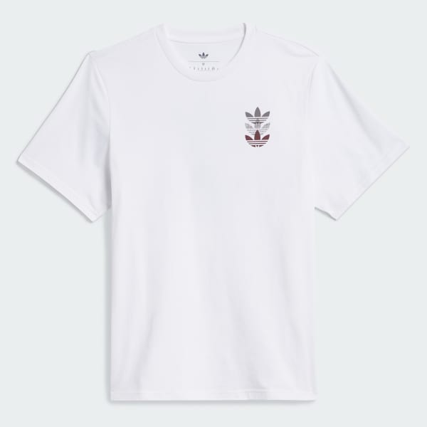 Blanco Camiseta triple trifolio Skateboarding