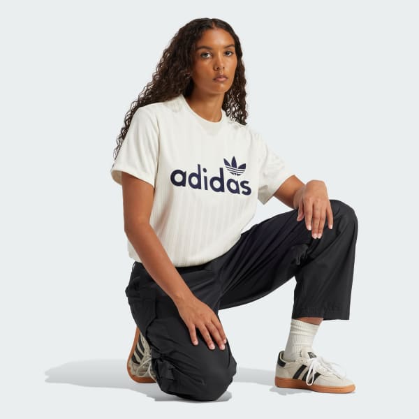 White Linear Graphic Boyfriend Tee