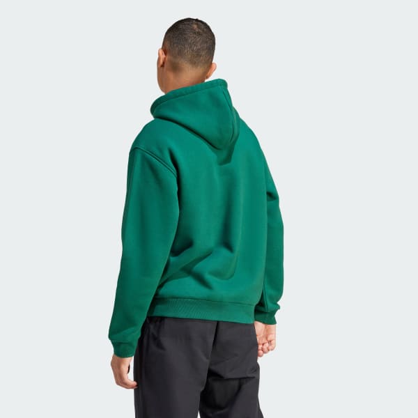 Verde Sudadera con Gorro Estampada