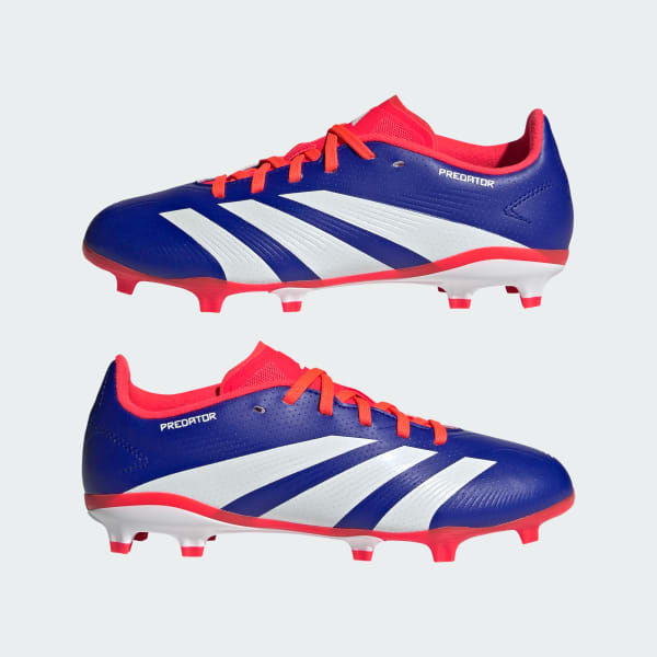 Adidas Predator League Firm Ground Soccer Cleats Kids Lucid Blue Cloud White Solar Red 2