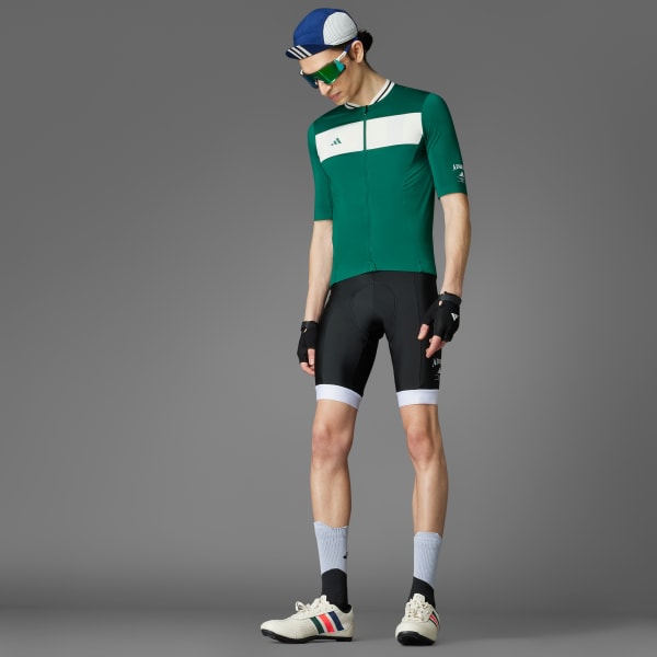 Gronn adidas Heritage Tempo 3-Stripes Sykkeltrøye