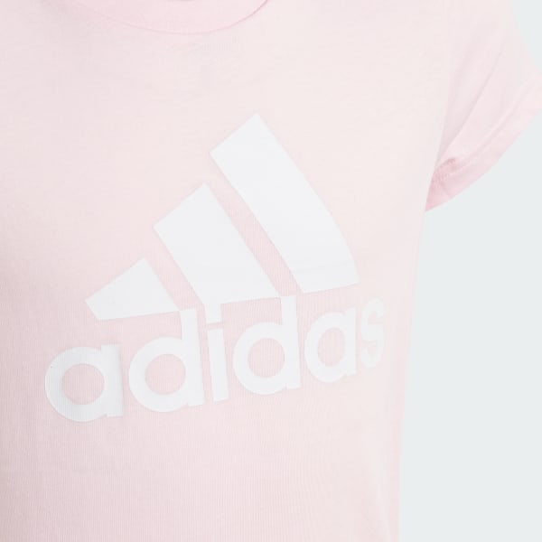 Rosa Remera Essentials Logo Grande Algodón