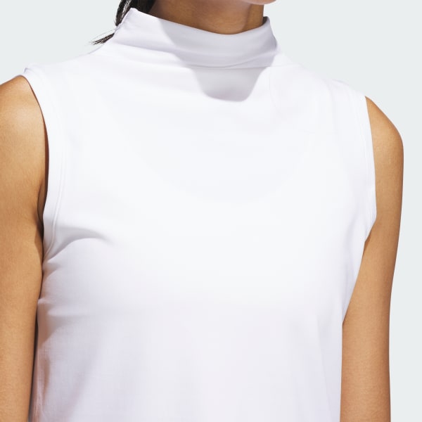 adidas Ultimate365 Sleeveless Mock Neck Top - White | Free