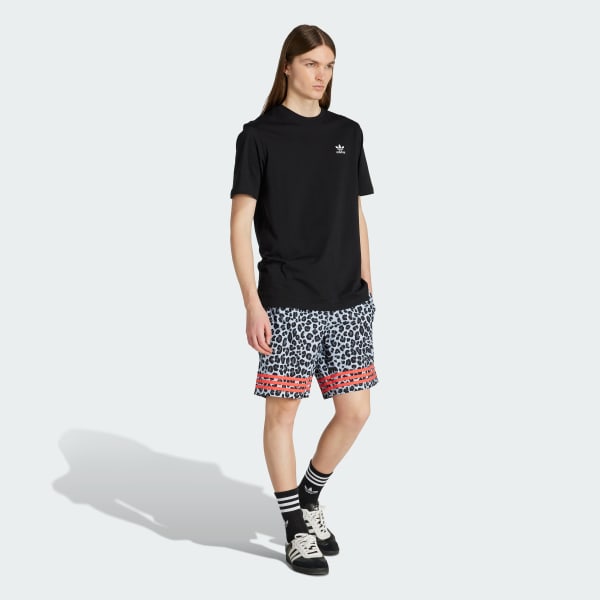 Bla Badeshorts i leopardprint, 8"
