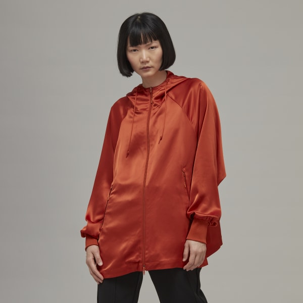 Czerwony Classic Tech Silk Hooded Top UB811