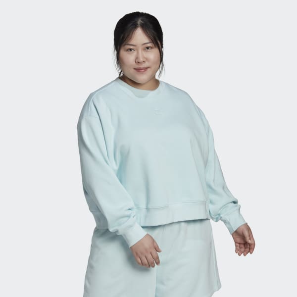 Niebieski Adicolor Essentials Crew Sweatshirt (Plus Size) N4176