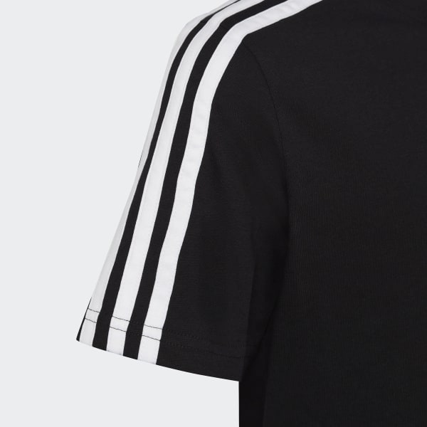 cerná Tričko Essentials 3-Stripes Cotton