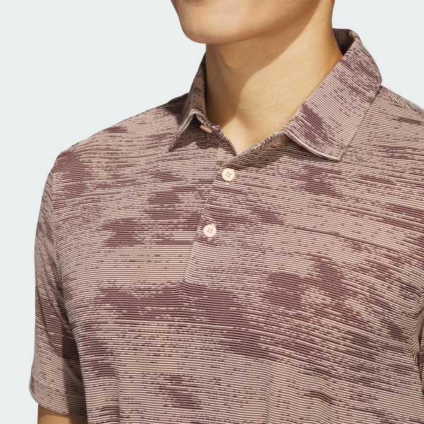 adidas Ultimate365 Textured Stripe Polo Shirt - Pink | Free