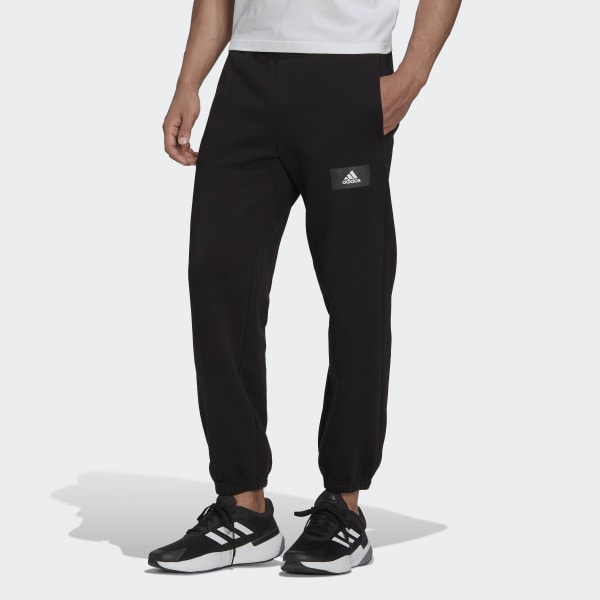 Preto Calças em Fleece de Algodão FeelVivid Essentials