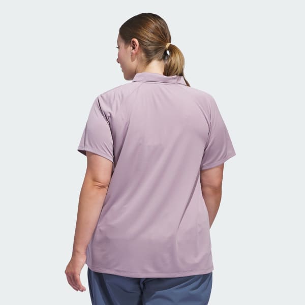 adidas 3-Stripes Polo Shirt (Plus Size) - Purple