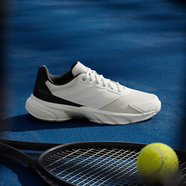adidas Courtjam Control 3 Tennis Sneakers - White | Free Shipping