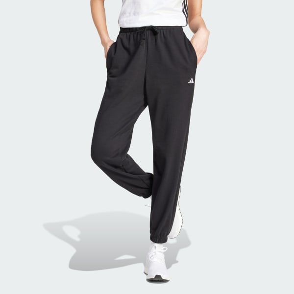 Negro Pantalón Essentials Small Logo French Terry Puños Ajustados