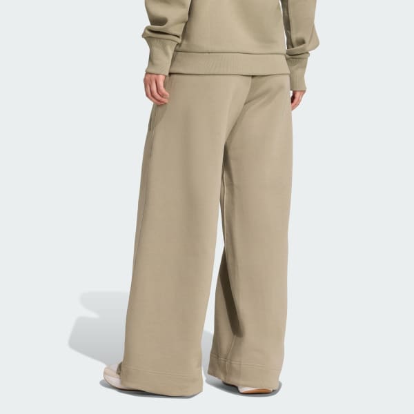 adidas ALL SZN Fleece Loose Wide-Leg Pants - Green | Free