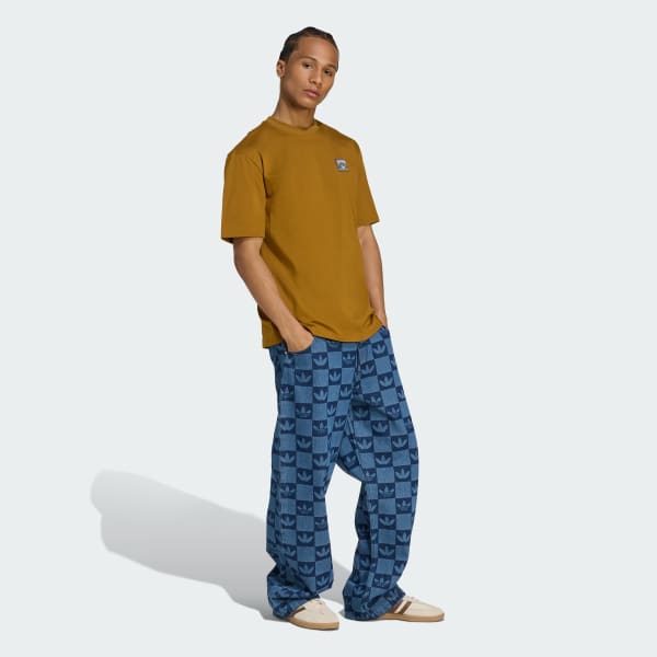 Bla Monogram All Over Print Regular Denim Pants