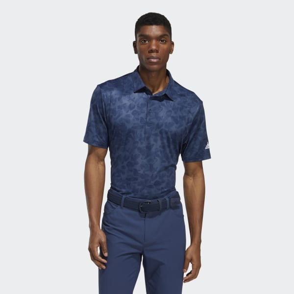 Blue Prisma-Print Golf Polo Shirt