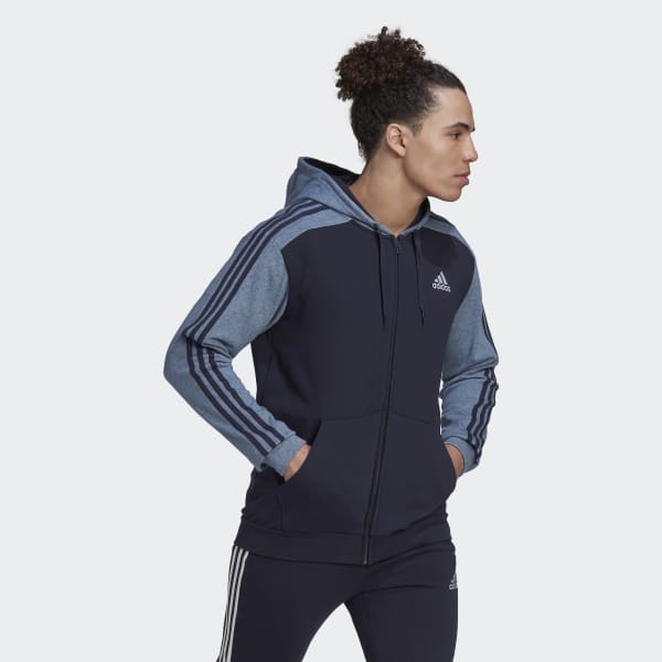 Niebieski Essentials Mélange French Terry Full-Zip Hoodie ZJ806