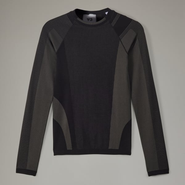 Schwarz Y-3 Classic Seamless Knit Longsleeve N5735