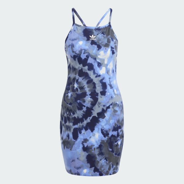 สีน้ำเงิน ชุดกระโปรงลายมัดย้อม