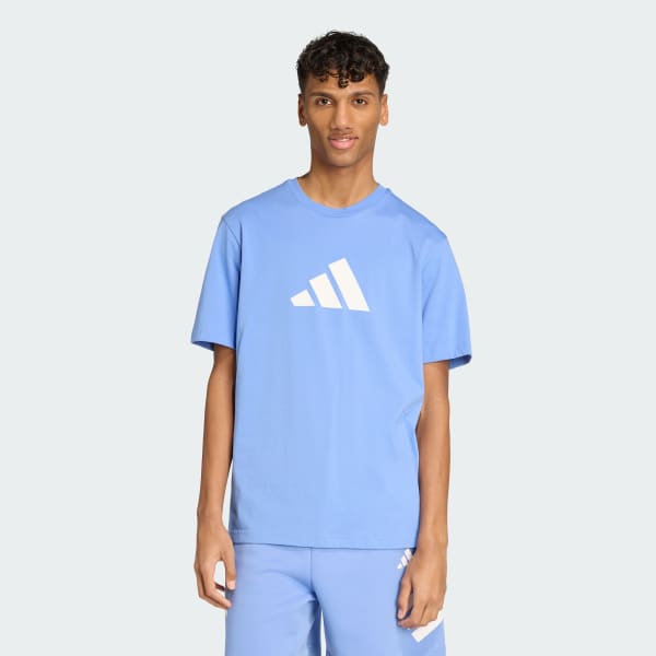 สีน้ำเงิน เสื้อยืด Future Icons 3 Bar Logo