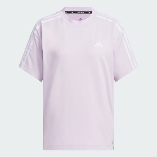 パープル エッセンシャルズ プラス スリーストライプス 半袖Tシャツ