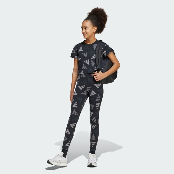 Negro Mallas Essentials Seasonal Logo Celebration Kids Corte Alto 