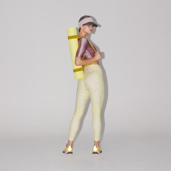Amarillo Mallas 7/8 adidas by Stella McCartney TruePurpose Optime Training Estampadas Cprte Alto