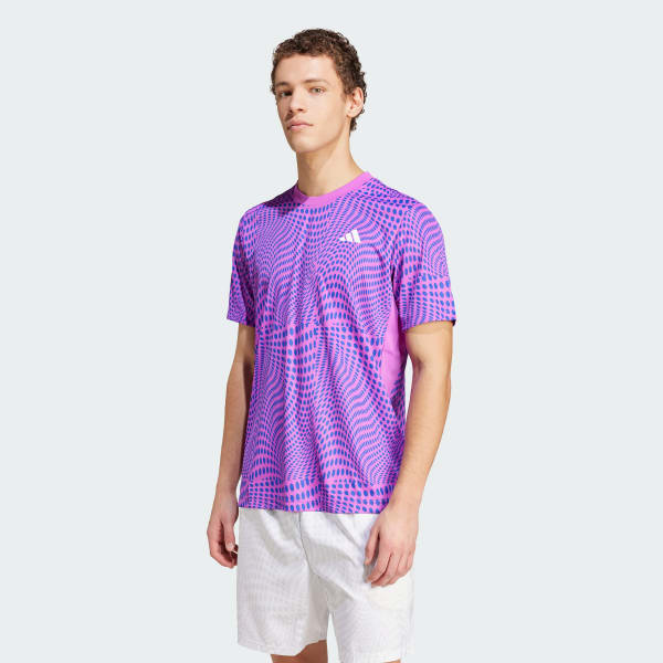 Morado Polera Club para Tenis Estampada