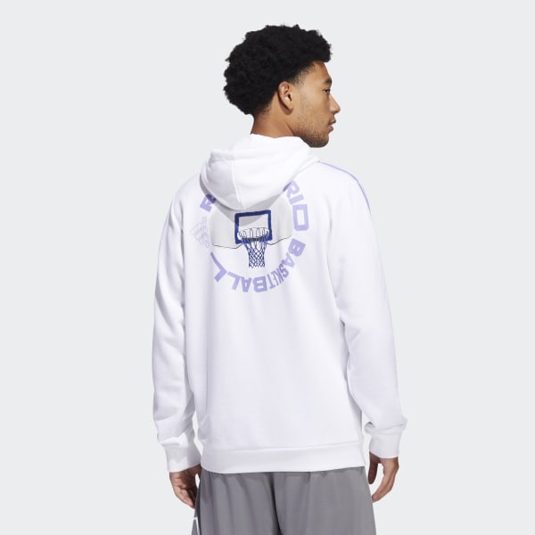 Hvit Real Madrid Graphic Hettegenser NWN15
