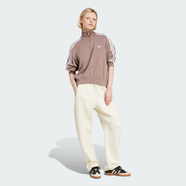 White Oversized 3-Stripes Sweat Tracksuit Bottoms