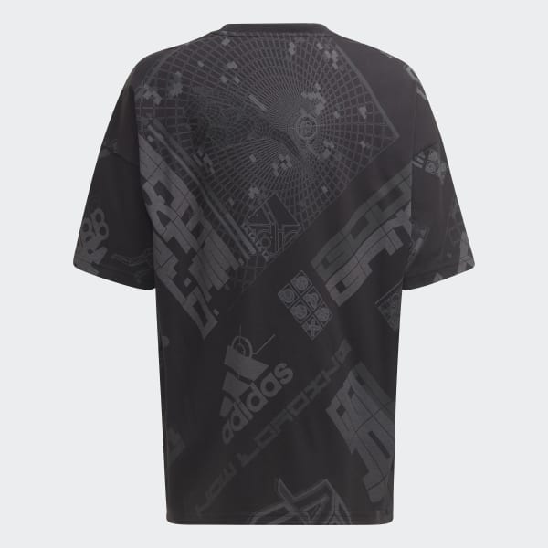 Negro Camiseta Estampada ARKD3