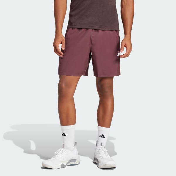 Burgundy Train Essentials Woven Training Shorts