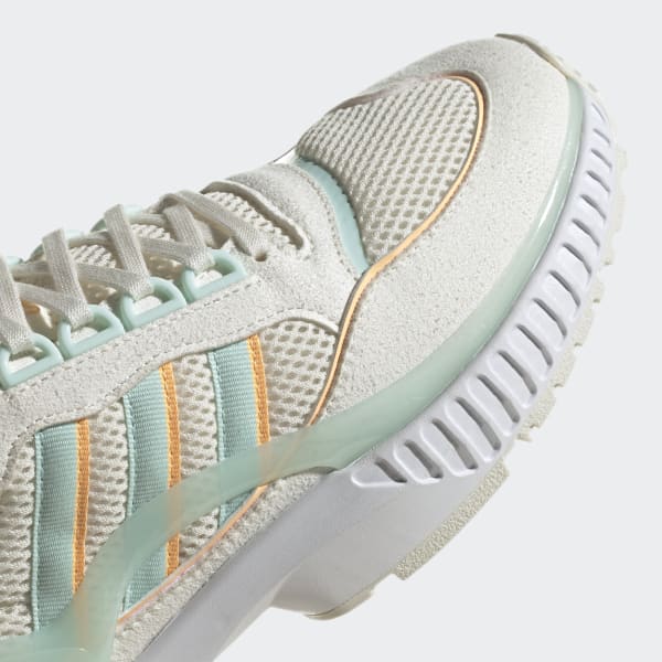 Adidas Originals ZX Wavian Trainers In Off White With Blue And Orange ...