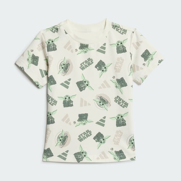 สีขาว ชุดเสื้อยืดและกางเกงขาสั้น ADIDAS STAR WARS MANDALORIAN