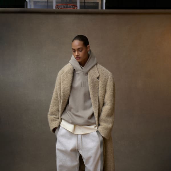 Beige HOODIE DE SÓLIDO ALGODÓN PERCHADO FEAR OF GOD ATHLETICS