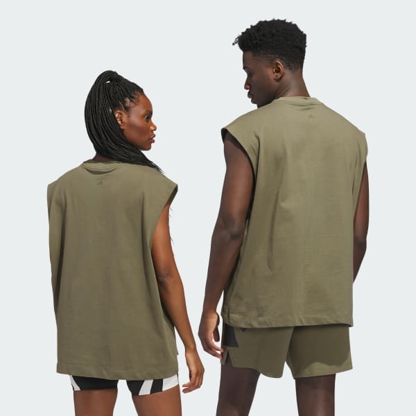 Yesil adidas Basketball Kolsuz Tişört (Unisex)